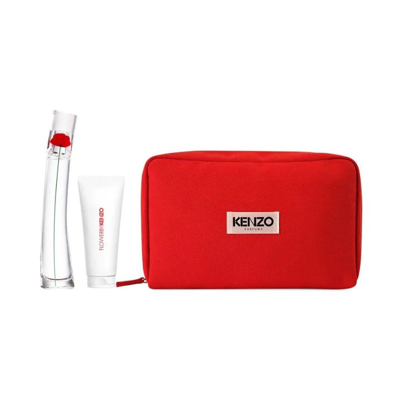 Kenzo Flower By Kenzo For Women Set EDP 50ml + Body Milk 75ml + Pouchv