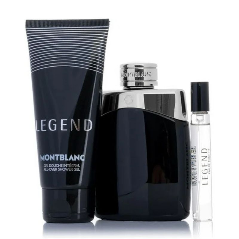 Mont Blanc Legend For Men Set EDT 100ml  + EDT 7.5ml + All Over Shower Gel 100ml