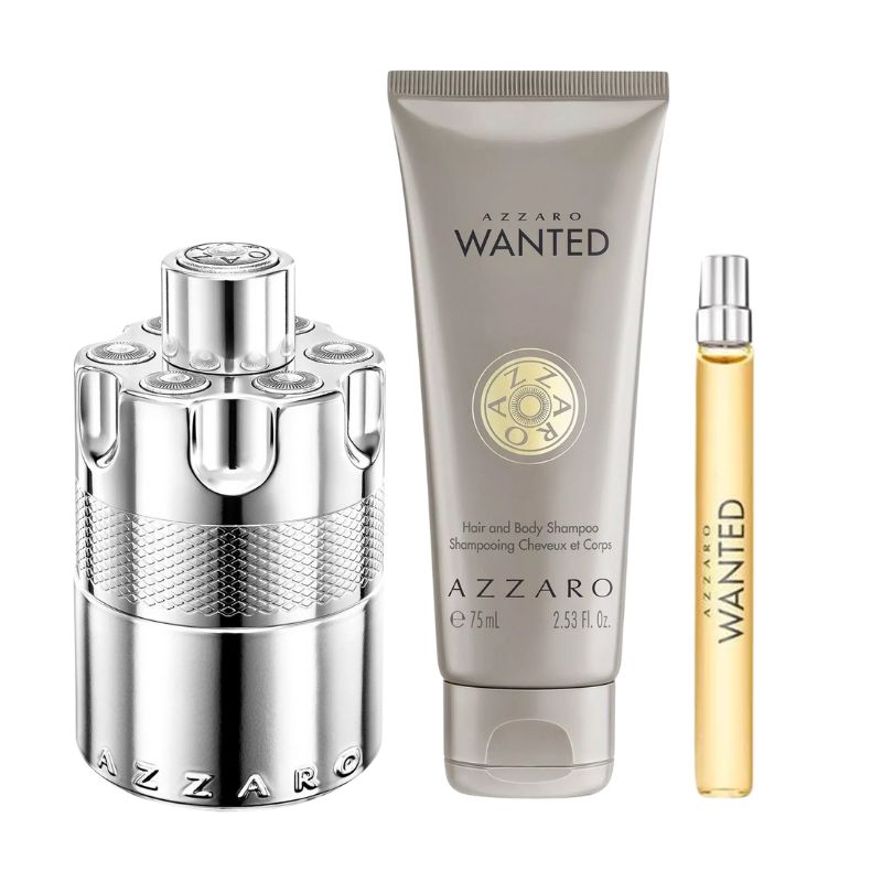 Azzaro Wanted For Men Set EDP 100ml EDP 10ml Hair Body