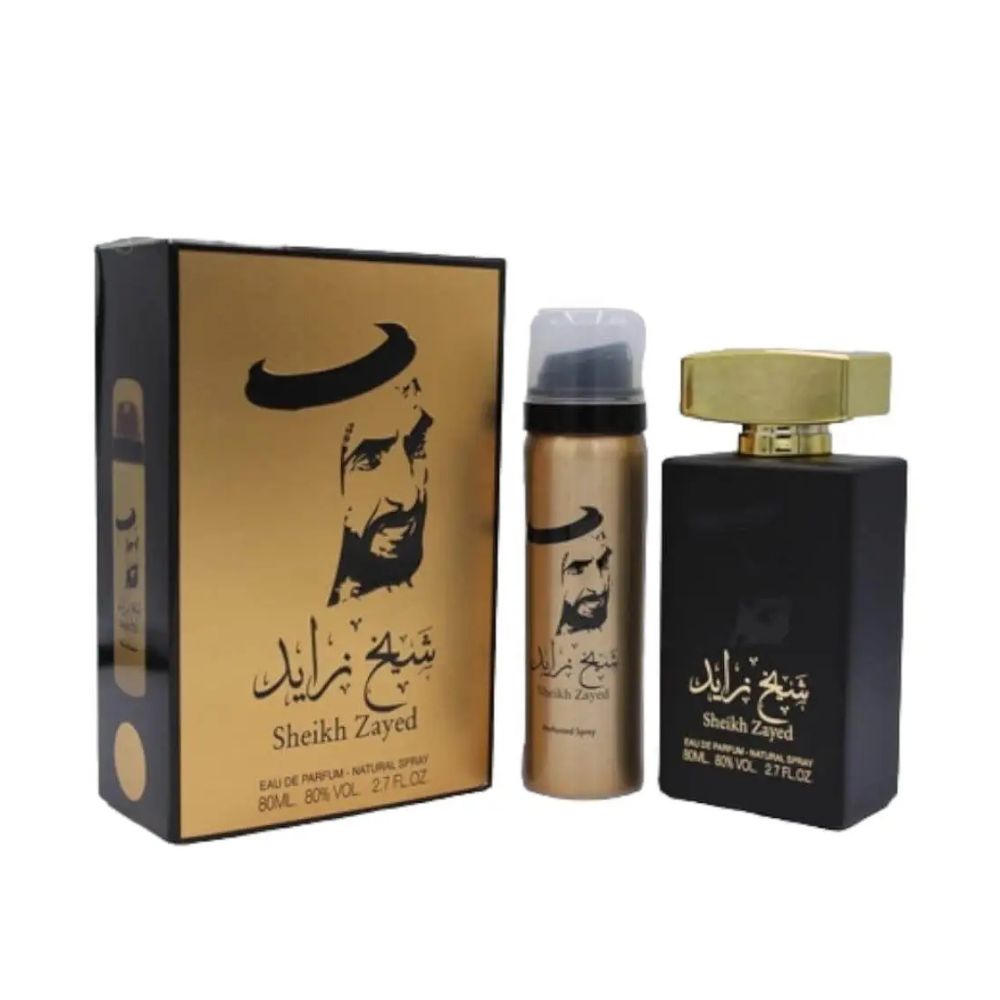 Sheikh Zayed Gold For Unisex Set EDP 80ml + Deo