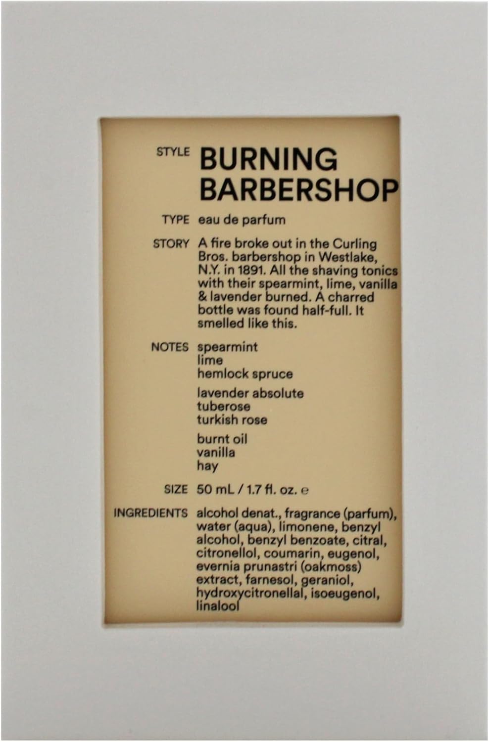 D.S. & Durga Burning Barbershop Eau De Parfum For Men - Aromatic Perfume 50ml