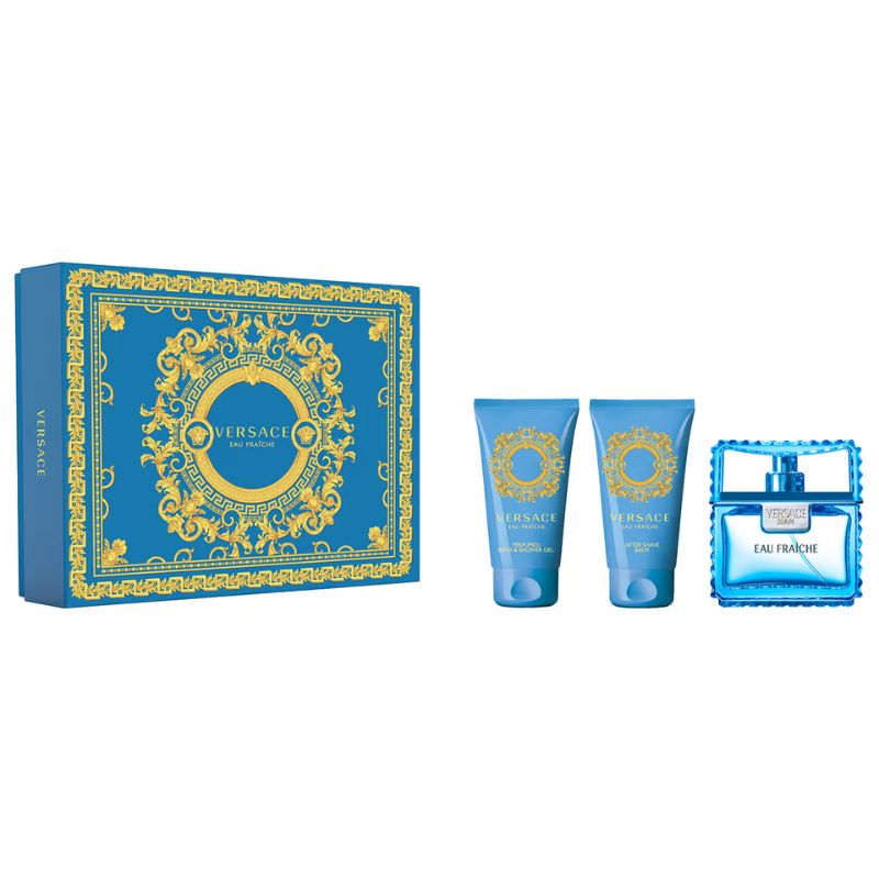 Versace Man Eau Fraiche  For Men Set EDT 50ml + Aftershave Balm 50ml + Prfm Bath & Shower Gel 50 ml