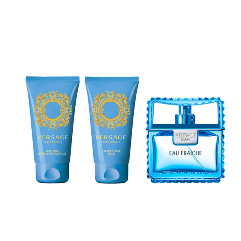 Versace Man Eau Fraiche  For Men Set EDT 50ml + Aftershave Balm 50ml + Prfm Bath & Shower Gel 50 ml