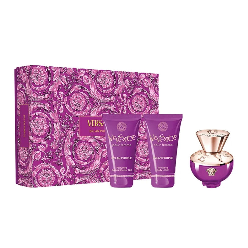 Versace Pour Femme Dylan Purple For Women Set EDP 50ml + Perfumed Body Lotion 50ml + Perfumed Bath & Shower Gel 50ml