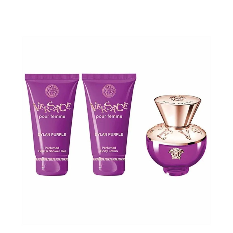 Versace Pour Femme Dylan Purple For Women Set EDP 50ml + Perfumed Body Lotion 50ml + Perfumed Bath & Shower Gel 50ml
