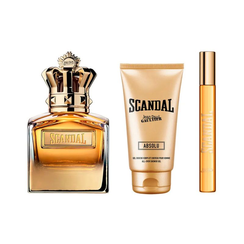 Jean Paul Gaultier Scandal Absolu Pour Homme For Men Set Parfum Concentre 100ml + Parfum Concentre 10ml+ All-Over Shower Gel 75ml