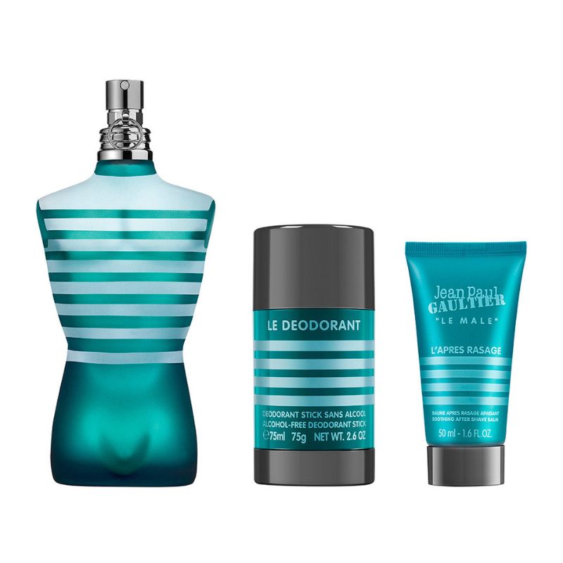 Jean Paul Gaultier Le Male For Men Set EDT 125ml+Soothng Aftershave Balm 50ml+Alchl-Free Deo Stick 75ml
