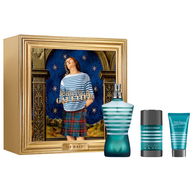 Jean Paul Gaultier Le Male For Men Set EDT 125ml+Soothng Aftershave Balm 50ml+Alchl-Free Deo Stick 75ml