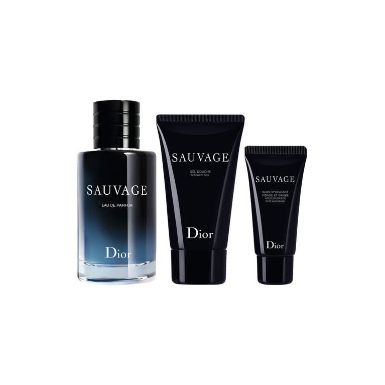 Christian Dior Sauvage Set EDP 60 Ml + Shower Gel 50 Ml + Moisturizer For Face & Beard 20 Ml For Men