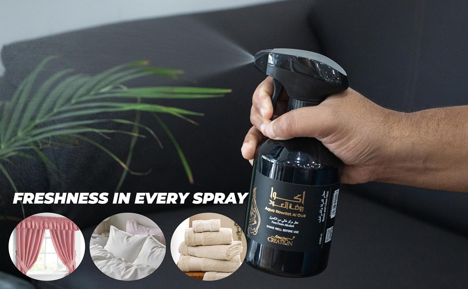 Amazing Creation Aqua Rowdat Al Oud Room And Linen Mist 500ml - Alcohol Free