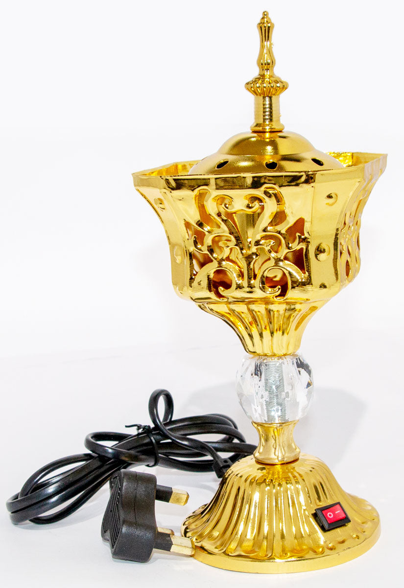 Electric Incense Bakhoor Burner (Mabkhara) - Oud Burner, 9 inch Tall - samawa perfumes 