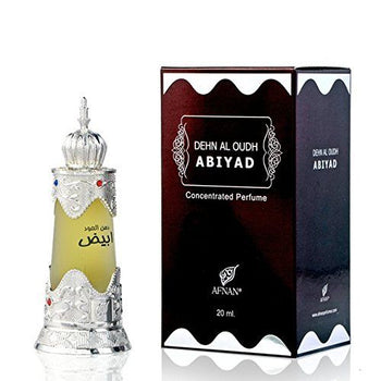 Afnan Dehn al Oudh Abiyad perfume oil, Attar for men and women, 20ML - samawa perfumes 