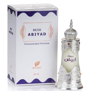 Afnan Musk Abiyad Attar Concentrated Perfume Oil For Unisex, 20ml - Samawa Perfumes