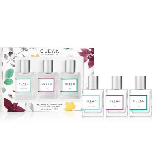 CLEAN CLASSIC (WARM COTTON+SKIN+RAIN) FOR WOMEN SET EDP 3x30 ml - samawa perfumes 