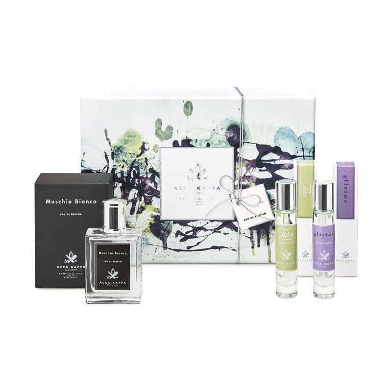 ACCA KAPPA MUSCHIO BIANCO TILIA CORDATA GLICINE Gift Set - samawa perfumes 