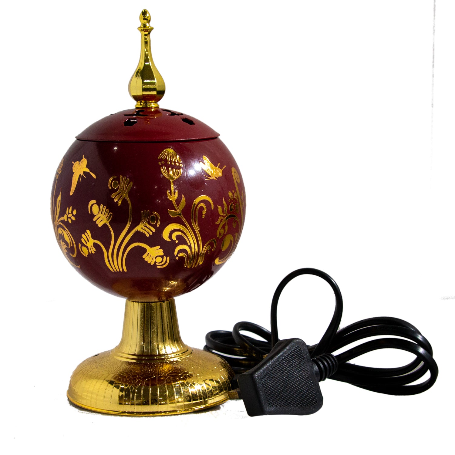 Samawa Electric Bakhoor Burner Ball Shape Floral Design Assorted Colors 1Pc