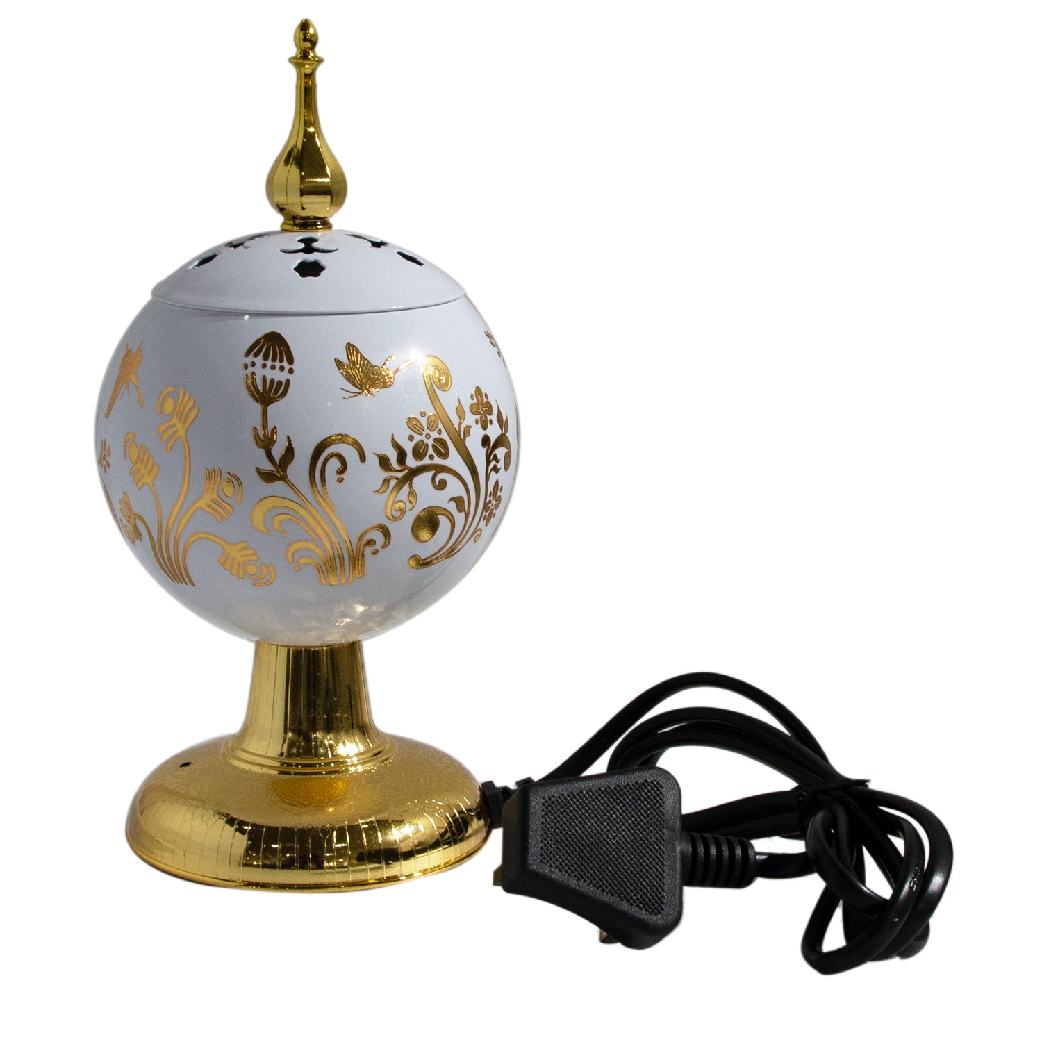 Samawa Electric Bakhoor Burner Ball Shape Floral Design Assorted Colors 1Pc