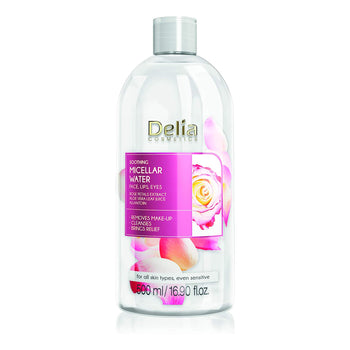 Delia Cosmetics - Micellar Water - Facial Cleanser Makeup remover, 500ml, rose - samawa perfumes 