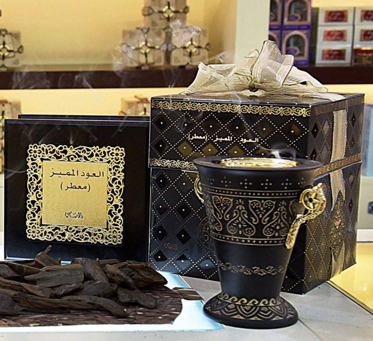 Rasasi Oudh Al Mumaiz Moattar - Incense Bakhoor Gift Pack - 80g - samawa perfumes 