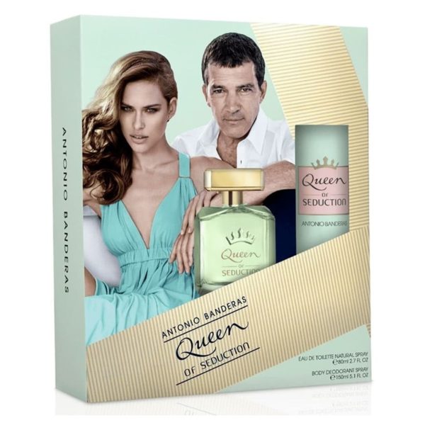 Antonio Banderas Queen Of Seduction For Women EDT 80ml+150ml Deodorent Set - samawa perfumes 