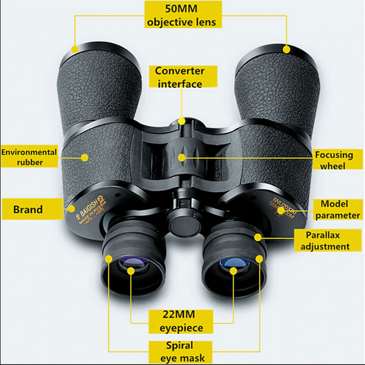 Russia BAIGISH 20x50 Wide Angle Binoculars - samawa perfumes 