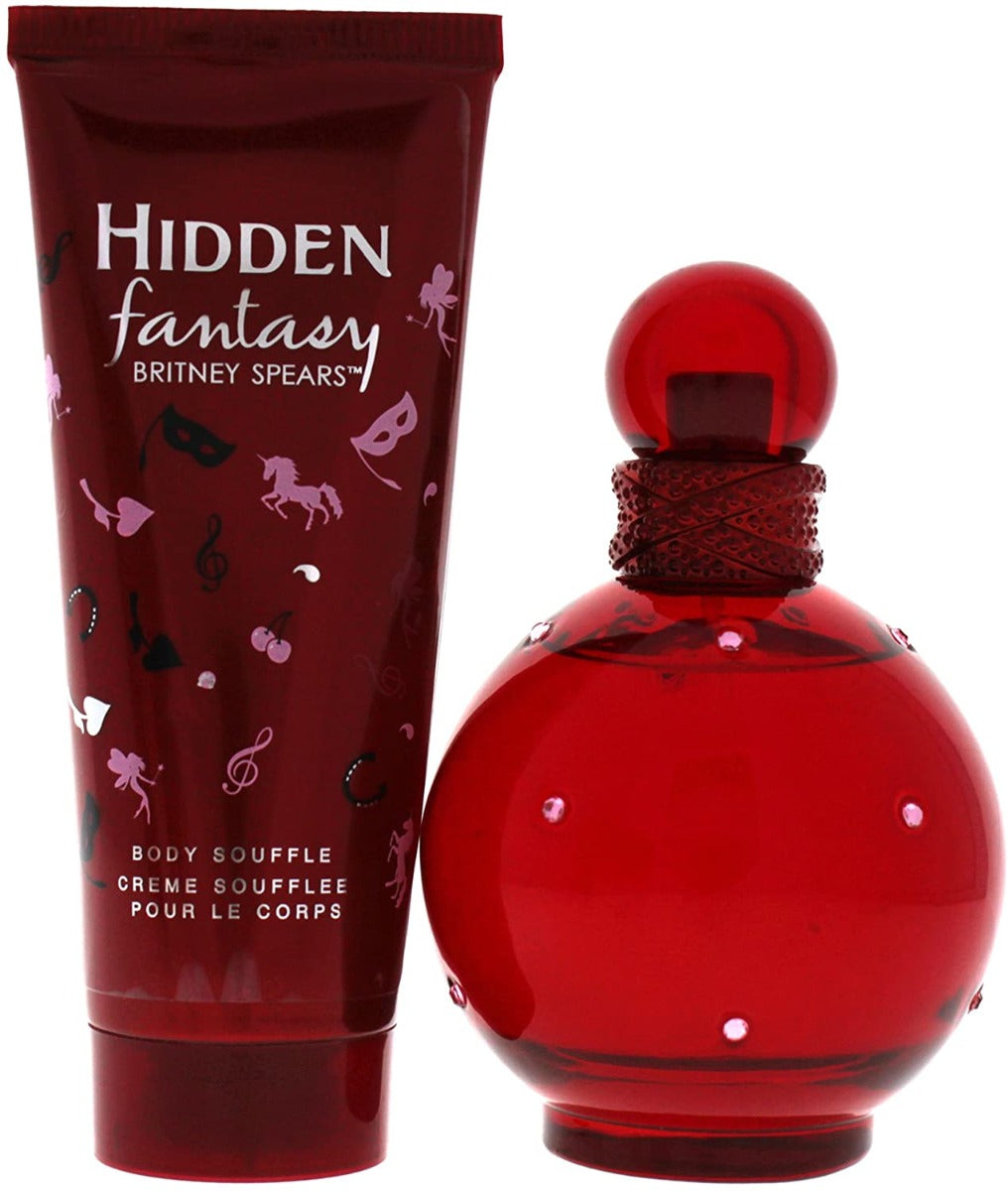 Britney Spears Fantasy HidDen Gift Set (Eau De Parfum Spray, Body Lotion) - samawa perfumes 