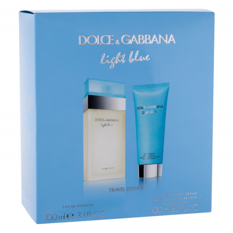 DOLCE & GABBANA LIGHT BLUE FOR WOMEN EDT 100ML+100ML BC TRAVEL SET - samawa perfumes 