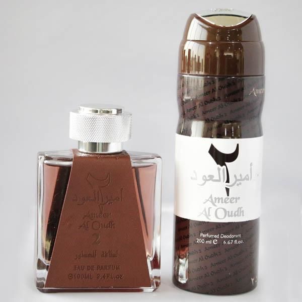 Lattafa Ameer Al Oud Giftset perfume for Men and Woman EDP 100 ml + Deo 200ml - samawa perfumes 