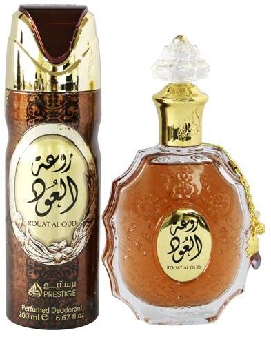 Lattafa Rouat Al Oud Giftset perfume for Men and Woman EDP 100 ml + Deo 200ml - samawa perfumes 