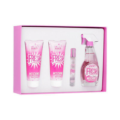 Moschino Pink Fresh Couture For Women 4 Pieces Gift Set (3.4 Eau De Toilette Spray-3.4 Body Lotion-3.4 Bath and Shower Gel-10 ML Eau De Toilette) - samawa perfumes 