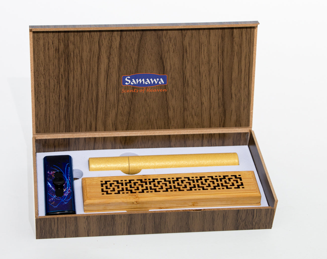 Oud Bakhoor Incense Sticks with Wooden Box Incense Burner and Lighter - samawa perfumes 