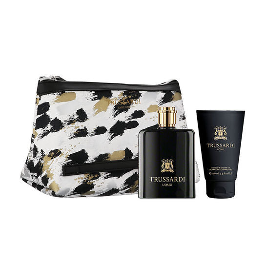 Trussardi Uomo for Men  Edt 100ml +100ml Shaving Gel +Pouch Set - samawa perfumes 